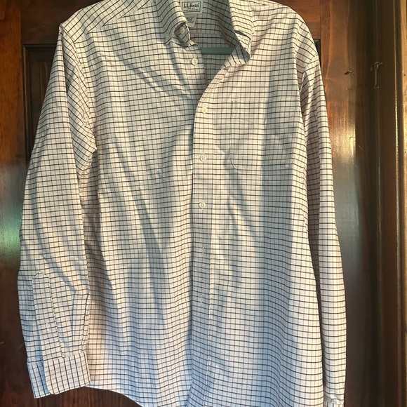 L.L. Bean Men's Checkered Shirt - White and Black - Picture 1 of 4